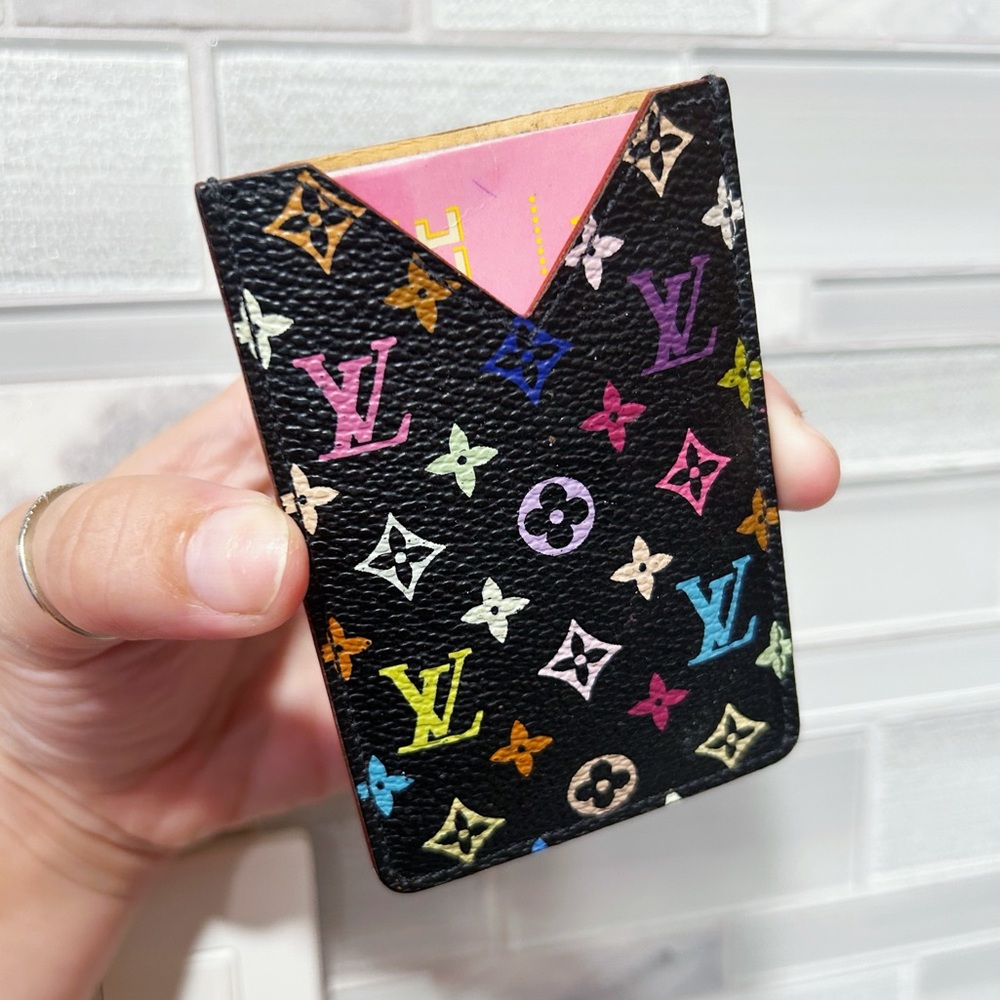Authentic Louis Vuitton Rare Limited Edition Noir Multicolor Card / ID Holder - Picture 4 of 11